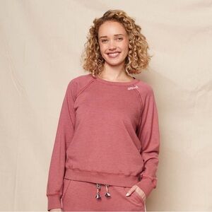 NWT Sundry Amour Embroidery Sweatshirt Tibet Red Women’s Small